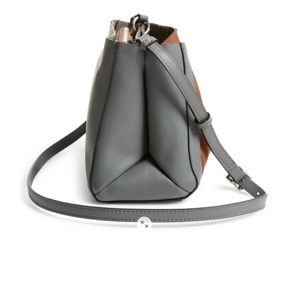 NWT $395 rag & bone Passenger Suede & Leather Crossbody Bag in Praline Suede!